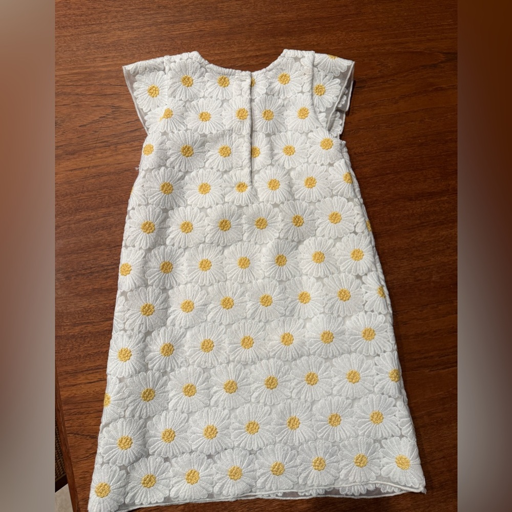 Gymboree White Dress with Yellow Daisy Embroidery - garden - flower girl